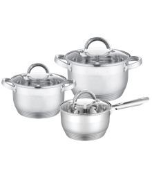 WEВBER Набор посуды 6 предметов ВЕ-633/6 (4) с КОВШОМ 2,1л, 3л, 4л стеклян. крышк