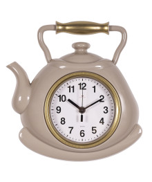 Часы настенные СН 3129 - 003 чайник 27х28,5 см, корпус бежевый с золотом "Классика" (10)