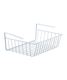 Корзинка подвесная на полку, 35х26х13,5см, металл, белый цвет