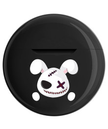 Гарнитура QUMO ViBE ВТ 0100 <Rabbit> Bluetooth BT 5.3, Type-C, 200mah+30mah, динамик 13мм., черный