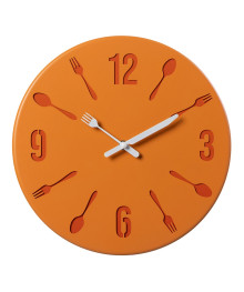 Часы настенные СН 3233 - 005 из металла, d=32 см, открытая стрелка, оранжевый+красный "Кухня" (10)
