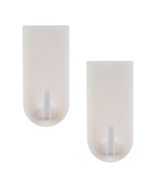 Крючки самоклеящиеся на блистере, 2шт, белый