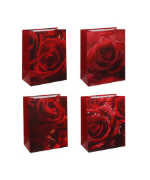 Пакет подарочный бумажный 18x23x10см, 4 дизайна, арт.7