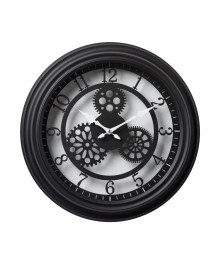 Часы настенные СН 4043 - 008 из металла, d=40, корпус чёрный, "Скелетон" (4)