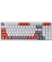 Клавиатура DEFENDER Gloria  механич RU,RGB,бел-сер-орнж,94к,Gasket Redragon