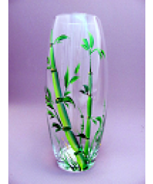 Ваза для цветов 66/67 бочка Н26 D10 "Эконом" росписьДекоративное стекло оптом с доставкой по РФ. Большой каталог декорративных стекл оптом