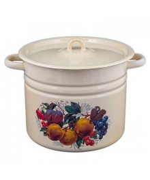 Кастрюля цилиндрическая Стальэмаль 8л декор палевая с петлёй С1620.П (2/уп)Посуда эмалированная оптом Сталь Эмаль. Эмалированные кастрюли оптом.