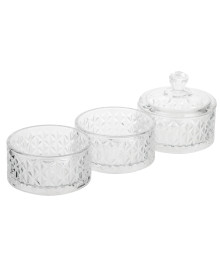 Конфетница Набор 3пр с крышкой MILLIMI, 10,5*20,5см, 320мл, стекло
