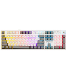 Клавиатура DEFENDER Dasher GK-472 RU,бел/сер,104кн,YH красн,1.5м