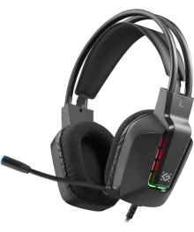 гарнитура Defender Cothic игровая черный,RGB, провод 1,8м