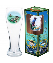 Бокал "Рыбалка" Подарочный 303-Д пивной 500мл. (12)керамики в Новосибирске оптом большой ассортимент. Посуда фарфоровая в Новосибирскедля кухни оптом.