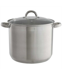 WEВBER Кастрюля BE-364/2 15л, нерж сталь со стеклянной крышкой, 28*23см