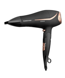 Фен BRAYER 3000BR-BN, 2200 Вт, 2 скор., холодный воздух,складная ручка, съемный фильтр,  шнур 1,8 м