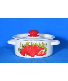 Кастрюля цилиндрическая Стальэмаль 2л  декорированная С1610 (8/уп)Посуда эмалированная оптом Сталь Эмаль. Эмалированные кастрюли оптом.