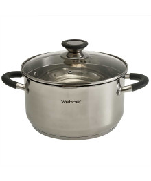 WEВBER Кастрюля BE-374/2  4,7 л из нерж стали со стеклянной крышкой (d=22) (4)