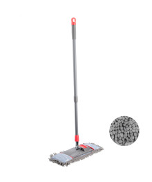 Швабра со сменной насадкой VETTA Премиум Грей, телеск. ручка 83-126см, микрофиб. 44x15см, шенилл
