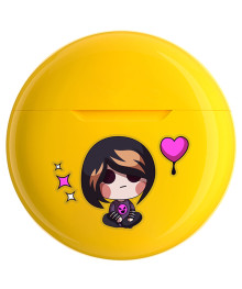 Гарнитура QUMO ViBE ВТ 0100 <Amore> Bluetooth BT 5.3, Type-C, 200mah+30mah, динамик 13мм., желтый