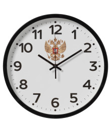Часы настенные СН 3027 - 022 круг d=30см, корпус черный "Россия" (10)