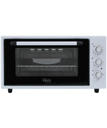 Духовка электрическая Oasis M-50W белый (50л, 1800Вт, решётка, кругл и прям противни, Турция)