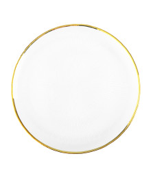 MILLIMI Тарелка подстановочная 26см, стекло, золотая отводка