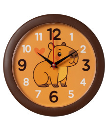 Часы настенные СН 2323 - 013 круг d=24,5см, корпус коричневый "Капибара" (10)