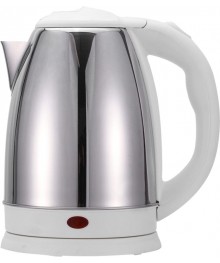 Чайник MAXTRONIC MAX-310 нерж + белый (1,8кВт, 1,8л, мет корпус, скрытый нагр элемент) 16/упсомольск-на-Амуре. Большой каталог металлических чайников Казбек, Василиса,  Delta, Galaxy, Irit, М