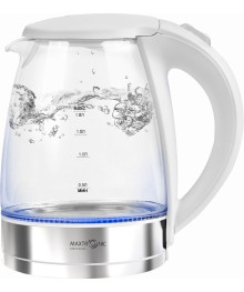 Чайник MAXTRONIC MAX-424 стекл, белый, нерж (1,8 л, 1,5 кВт) (12/уп)