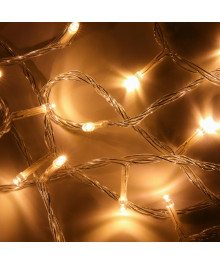 Эл.гирл.  СНОУ БУМ вьюн, 30м, 240LED, шампань, 8 режимов, ПВХ прозрачный, коннектор, 220В