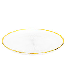 MILLIMI Тарелка закусочная 19,5см, стекло, золотая отводка