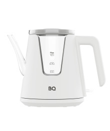 Чайник BQ-KT0046DW Белый, стекло (с носиком, двойные стенки, 1л, 2200Вт,  диск)