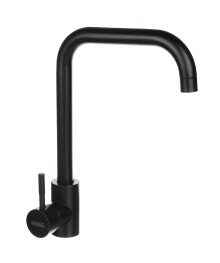 Смеситель СоюзКран для кухни SS01-R133 поворотный излив 30см, картридж 35мм, нерж. сталь, черный