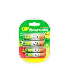 акк R3 GP 1000mAh/ R6 GP 2700mAh (48шт) Ni-Mh BL-4+4