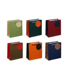 Пакет подарочный бумажный 14,3x15,5x7см, бумага, 6 дизайнов