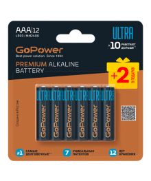 Бат LR3 GoPower ULTRA AAA BL10+2 Щелочная 1.5V (12/72/576)
