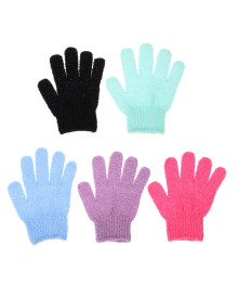 Мочалка перчатка ЮL с отшелушивающим эффектом, полиэстер, 18см, 5 цветов, МС24-06