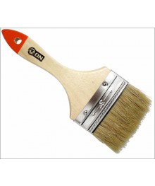 Кисть малярная   плоская "Любитель" нат. щетина 3" (75мм) дер.ручка ONбот оптом - кисти валики оптом, шпатели оптом по низким ценам в Новосибирске с доставкой в регионы.