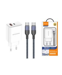 Блок пит USB сетевой SENDEM OG34 + кабель Type-C (PD20W+QC3.0, 3000mA, 1.2м)