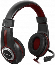 гарнитура Defender Warhead G-185 черн+красн, игровые , кабель 2м