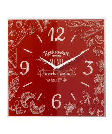 Часы настенные СН 3537 - 004 из стекла 35х35 см, открытая стрелка "Французская кухня" (10)