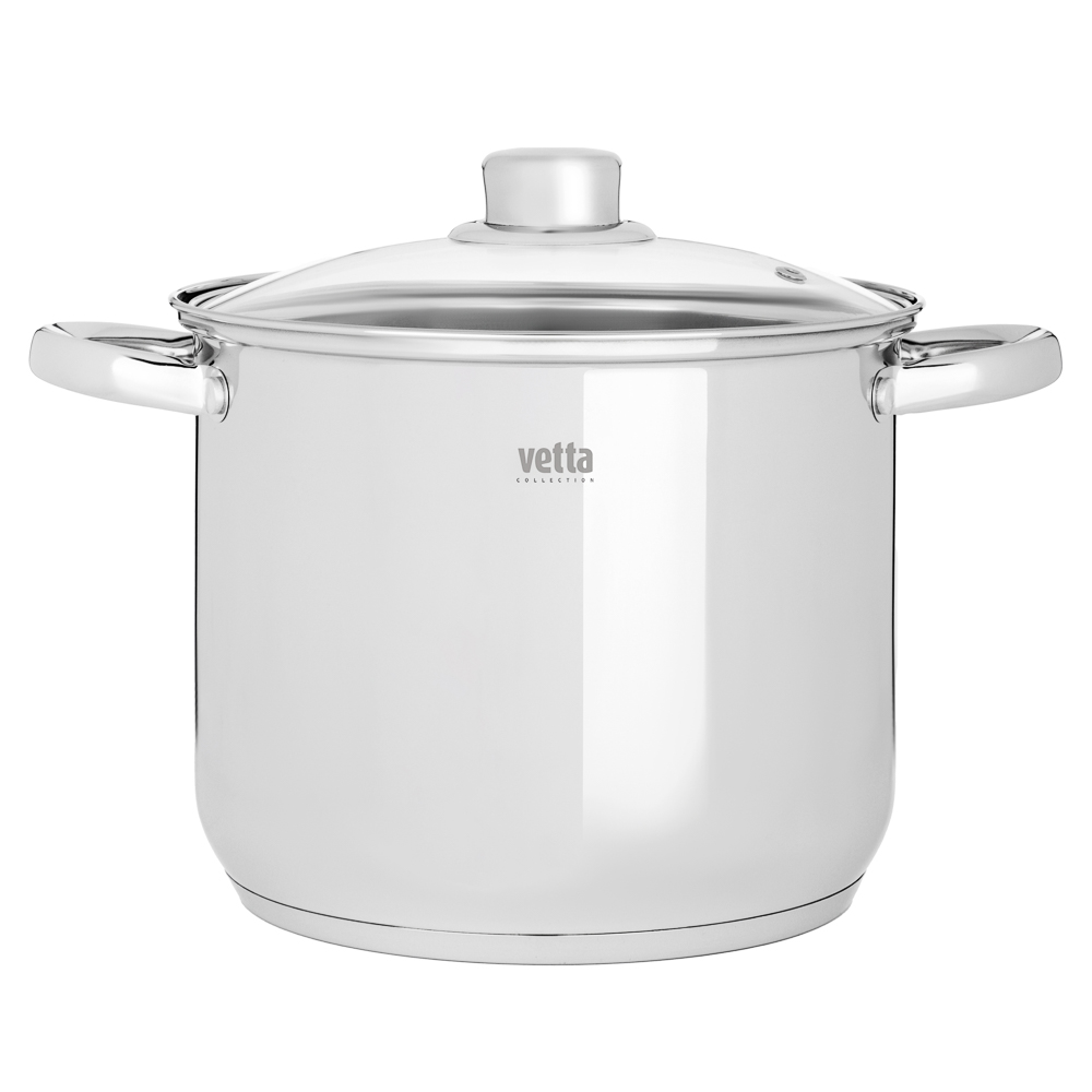 Орландо Кастрюля 24х20см, 9,0л, со стекл. крышкой, индукция