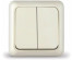 ОЛИМП  (Б-О0023) выкл. наруж.двухклав.,о/у,10А,220В, бежевый