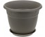 Кашпо для цветов Рябина d-160мм 1,4л с поддоном Французский серый 3053Mфрс (уп/20шт)