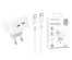 Блок пит USB сетевой  BOROFONE BA76A + кабель Type-C - Type-C 1м Белый (2*PD 35W, 3000mA)