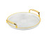 Поднос круглый с ручками с золотой каемкой 30x28x3см РЕТ