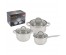 Mallony Набор посуды 6 предм MEDIANO-SET-6 (ковш1,9л/кастрюли: 2,6/3,6 л) из нерж стали с крышк доставкой - Новосибирск, Новокузнецк, Горно-Алтайск. Низкие цены, большой ассортимент посуды оптом