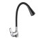 Смеситель RAIN для кухни Веста, гибкий  излив, картридж 35мм, латунь, черный/хром