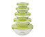 Набор салатников MILLIMI с крышкой 5 шт: 900/ 500/350/200/130 мл, стекло, пластик, оливковый